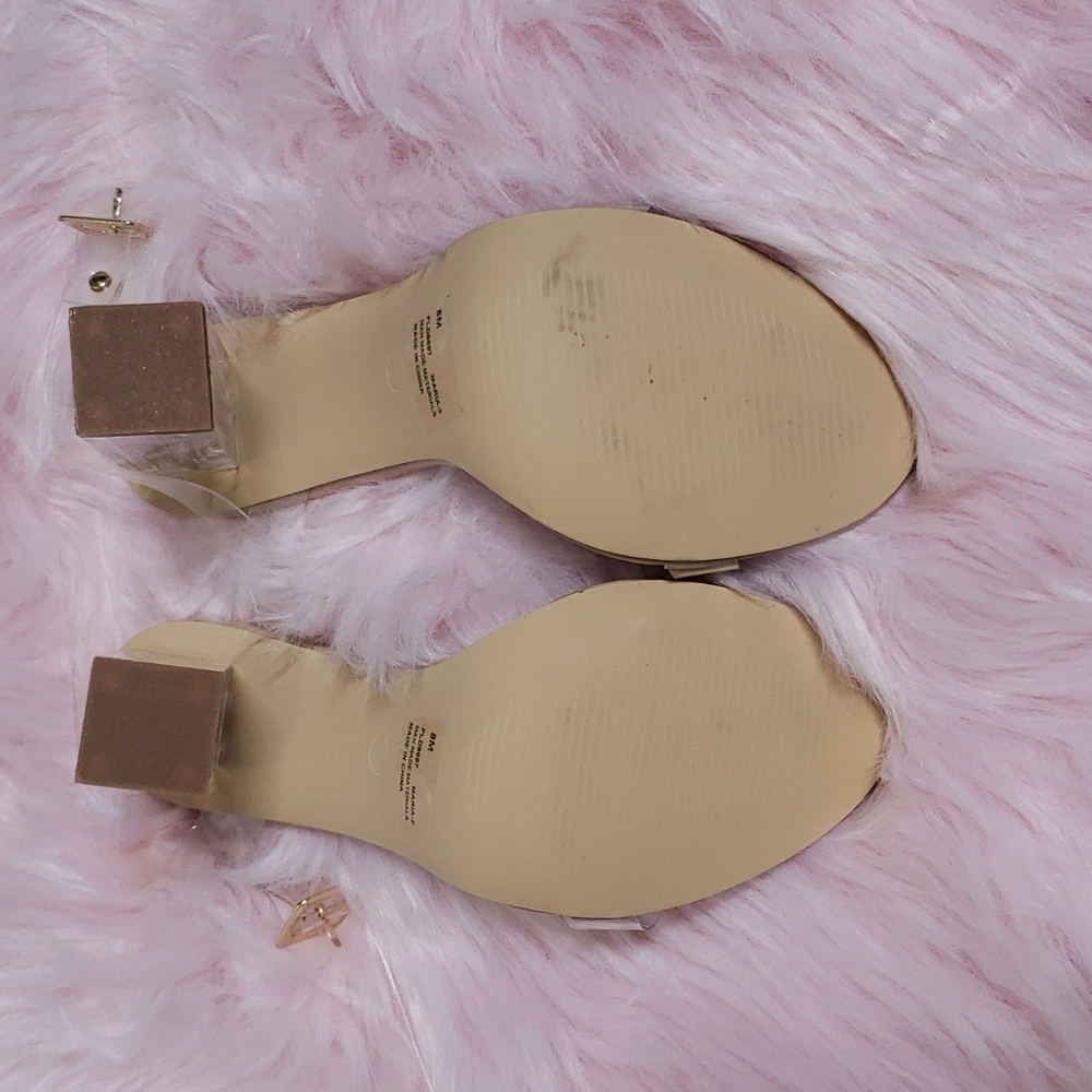 Cape Robbin Clear Square Heel Nude Sandal Cinderella Fairy Size 8 - Picture 6 of 8